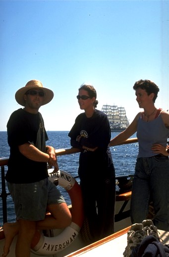 Tony, Laura and Kate watching the race