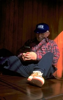 Jimmy's siesta on the midships hatch