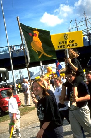 crews parade in Aalborg