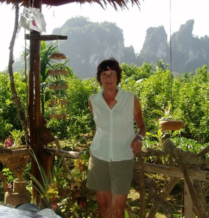 Trish and the view from the restaurant
