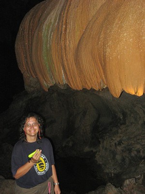 sparcling stalactites in the cave