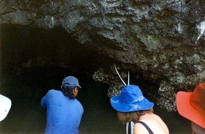 Entering the cave