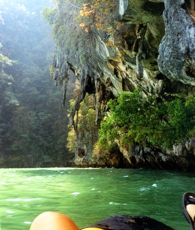Stalactites on the seaside of an island