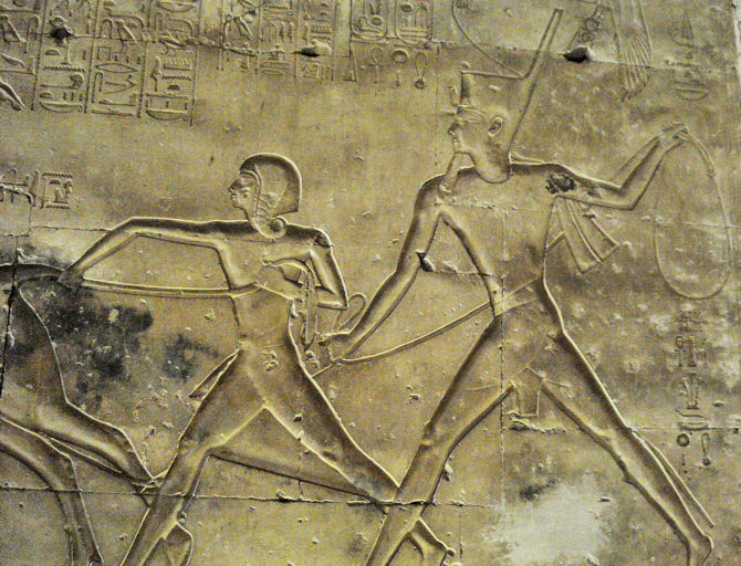 Sethos und Ramses bei der Stierjagd