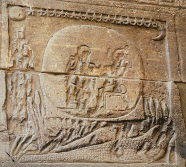 Isis und Osiris mit Krokodil Krokodil rettet Osiris