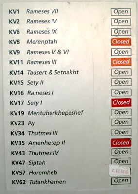 geöffnete Gräber im Tal der Könige