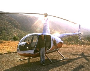 The helicopter at Glen Helen