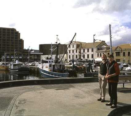 With Geoff and Sue in the harbour