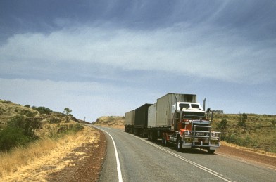 Road train on the other lane