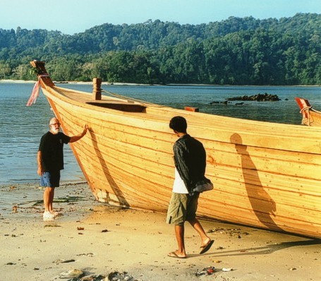 Longtail boat under construction