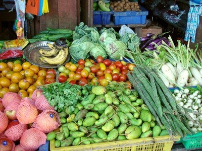 fruits and vegetables in a local shop