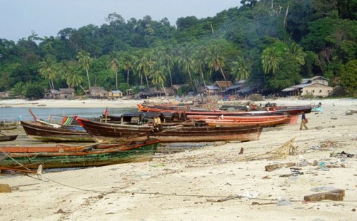 boats on the beach